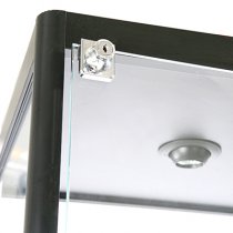 Glasmonter Showcase Tower Solo Svart med LED-belysning