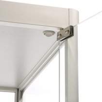 Vitrinskåp Tower Solo Silver med förvaring och LED-belysning