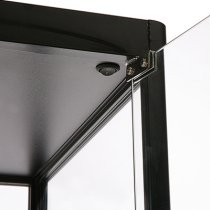 Glasskåp Tower Solo Svart med belysning och förvaring