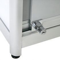 Displayskåp butik Tower Duo med förvaring Silver med LED-belysning