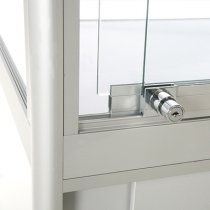 Vitrinmonter Tower Duo med förvaring Silver med LED-belysning