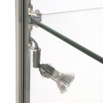 Vitrinskåp Tower Duo med förvaring Silver med LED-belysning