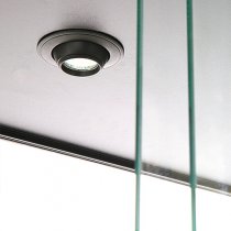 Vitrinskåp Tower Duo med förvaring - Svart med belysning