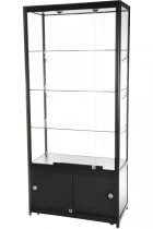 Vitrinskåp Tower Duo med förvaring - Svart