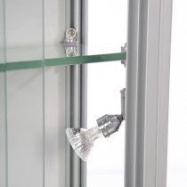 Glasmonter Showcase Wall Duo Silver med LED-belysning