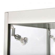 Monterskåp Silver med förvaring och LED-belysning