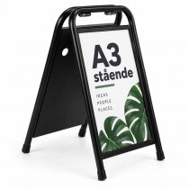 Svart Mini gatupratare med affisch i A3 format