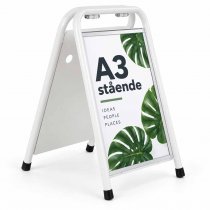 Vit mini gatupratare för A3 format affischer