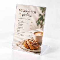 Akryl Menyhållare L-ställ A4 med prislista för café