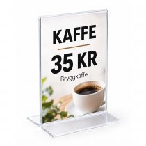 Akryl Menyhållare T-ställ A7 som prisskylt
