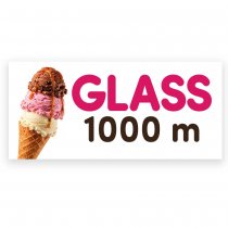 Billig banderoll design glass med öljetter 3000x1300 mm