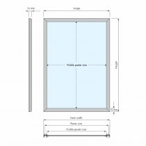 Beskrivning dimensioner av Posterram A3 15 mm