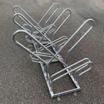 Dubbesidiga cykelställ med 6 platser
