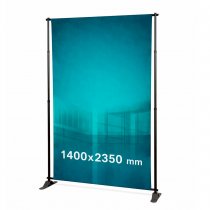 FlexWall Medium mässvägg med textiltryck i stående format 1400 × 2350 mm