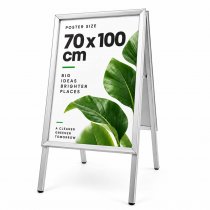 Gatupratare Alu sign 70x100 silver med affisch
