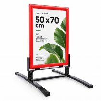 Gatupratare Wind sign röd med 50x70 affisch