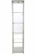 Visningsmonter Showcase Tower Solo Silver med LED-belysning