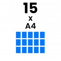 Illustration av antal A4 i sct LED skyltskåp 15xA4