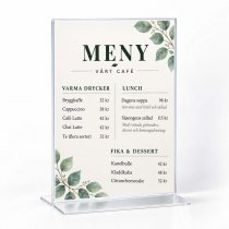Menyhållare med dubbelsidig exponering av meny