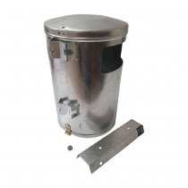 Papperskorg City 35 liter silver för stolpe och väggmontage