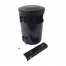 Papperskorg City 35 liter Svart för stolpe och väggmontage