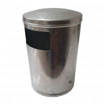 Papperskorg City 35 liter galvad med två inkast