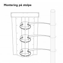 Skiss för montering av papperskorg Parken på Stolpe