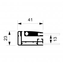 Dimensioner på 41 mm ramprofil