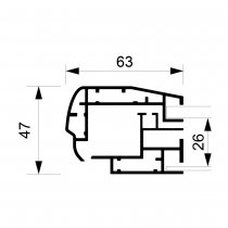 Dimensioner på 63 mm profilram