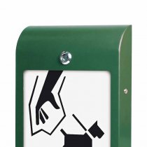 Närbild på lås i Station för hundpåsar