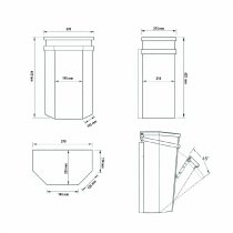 Teknisk ritning Papperskorg Parken 40 liter