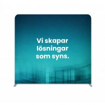 Zipper Wall mässvägg 250 x 230 cm i rak modell med tygtryck