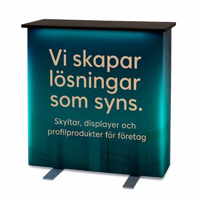 Mässdisk med ledbelysning och tryckt reklam