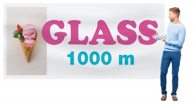Vepa banderoll "GLASS" med egen text