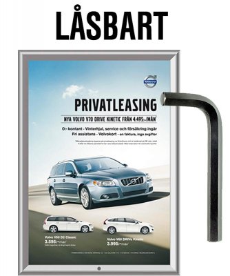 Låsbar snäppram A3 - Silver