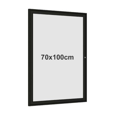 Låsbart skyltskåp 70x100 cm svart