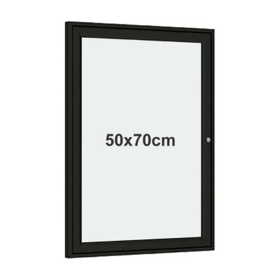 Låsbart skyltskåp 50x70 cm svart