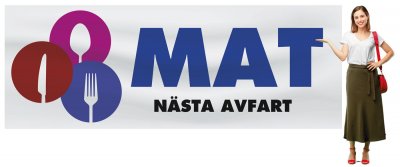 Vepa banderoll "Mat" vägskylt