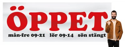 Vepa "ÖPPET" banderoll