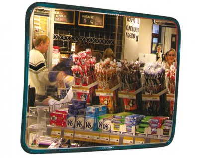 fyrkantig spegel butiksövervakning