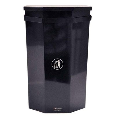 Papperskorg med lock 60 liter - modell Parken