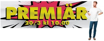 Vepa "PREMIÄR" banderoll med egen text