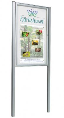 Stolpar till skyltskåp fastgjutning