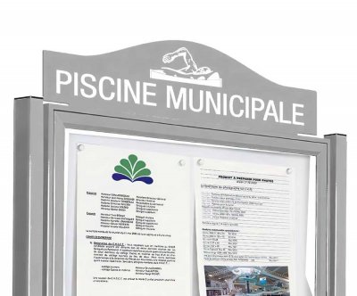 Toppskylt Dome stålplåt bredd 98 cm