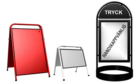 köp gatupratare, trottarpratare och mäklarskylt